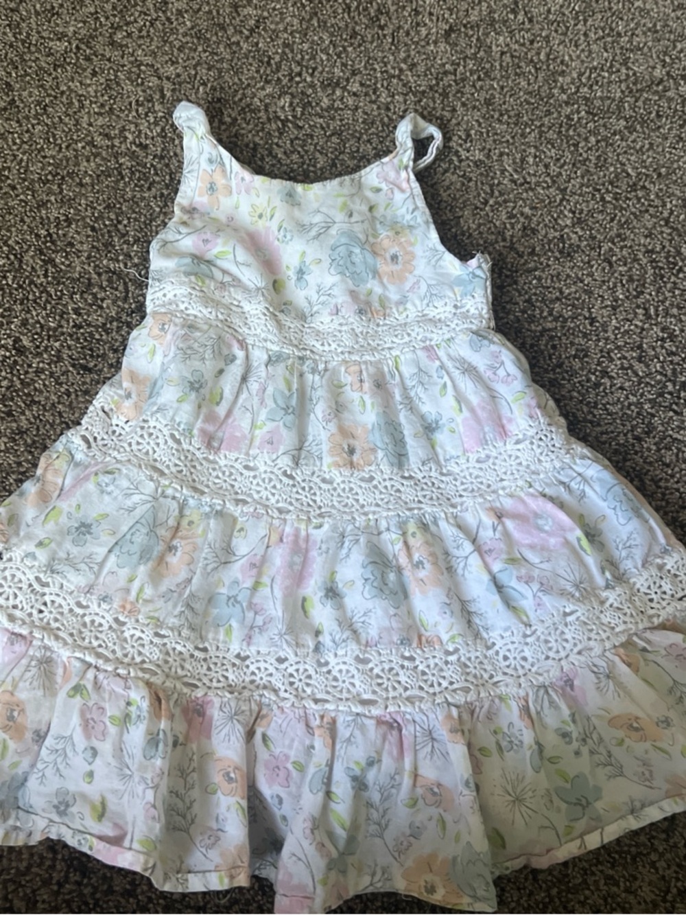 Tommy Bahama White Floral Girls Sundress with Pastel Accents